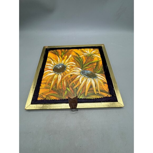 Antique Chinese Embroidered Silk Framed Art Birds & Floral Design 13.5 SQ READ - Picture 8 of 9